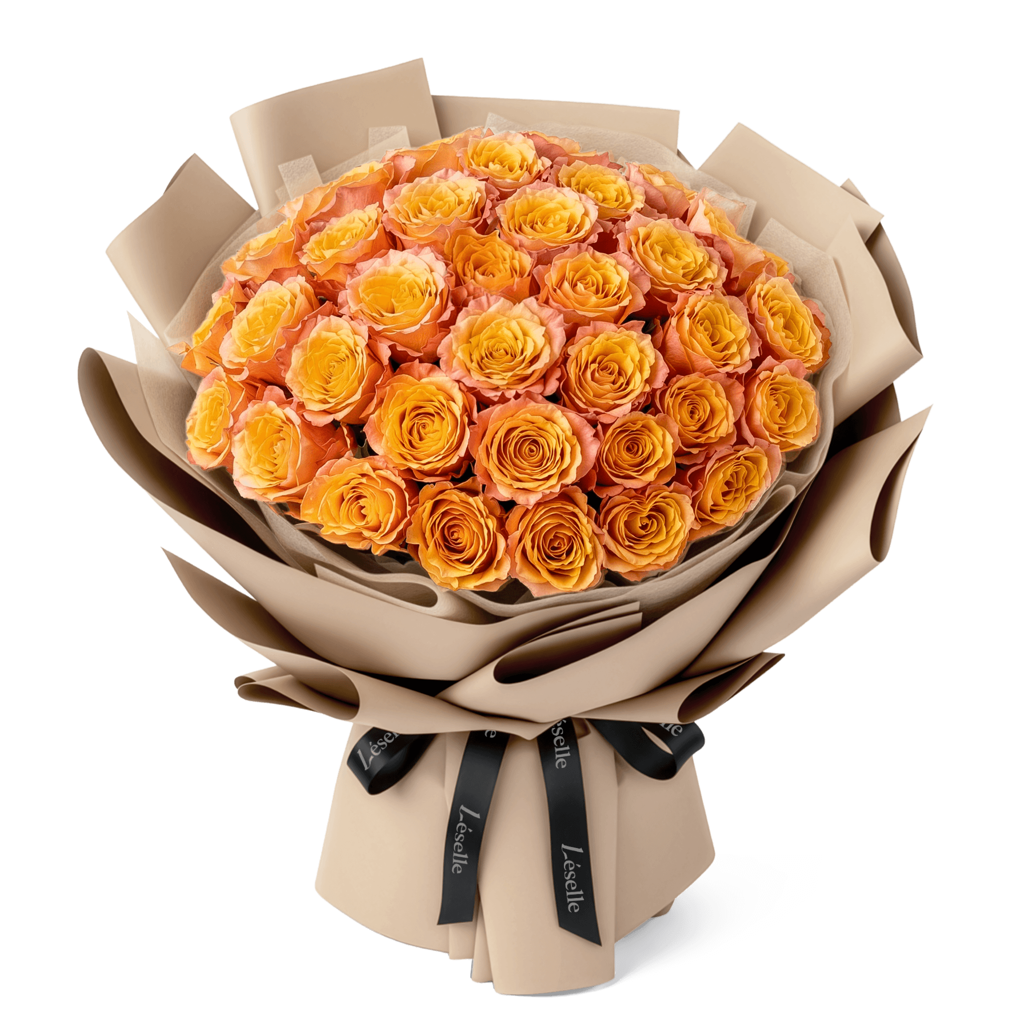 The Grand Flamingo // Gradient Orange Rose Bouquet