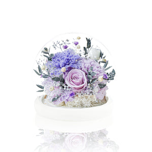 Preserved Carnation Glass Ball - Lavender
