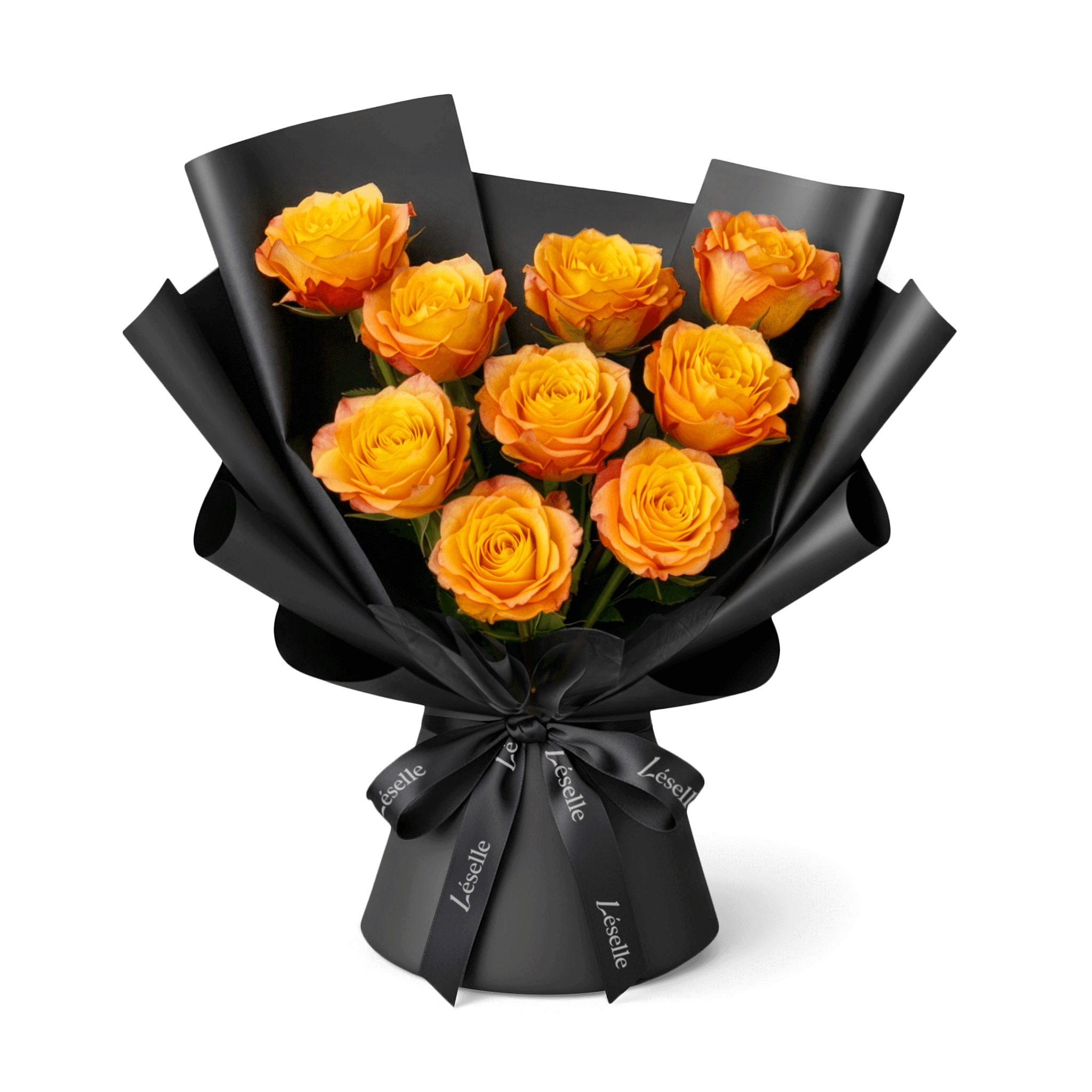 Flamingo // Gradient Orange Rose Bouquet