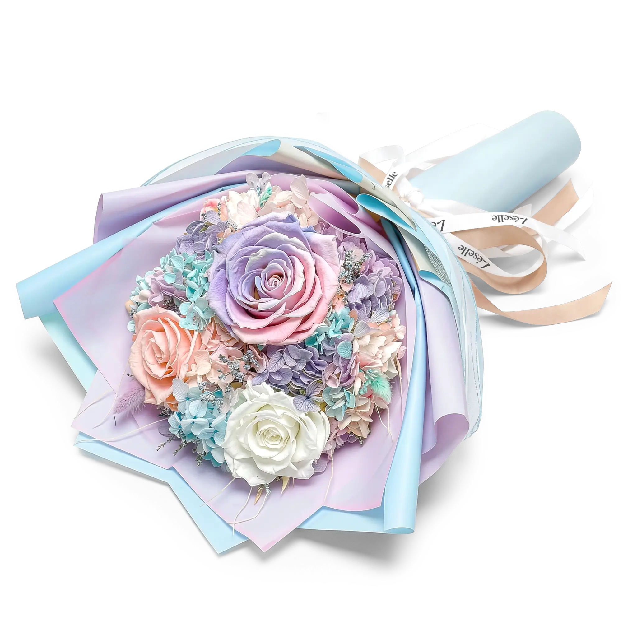 夢幻柔彩永生玫瑰花束