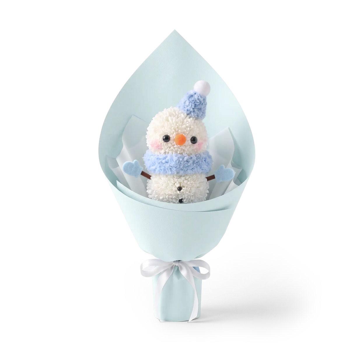 【聖誔限定】初雪淺藍・冬日雪人花束