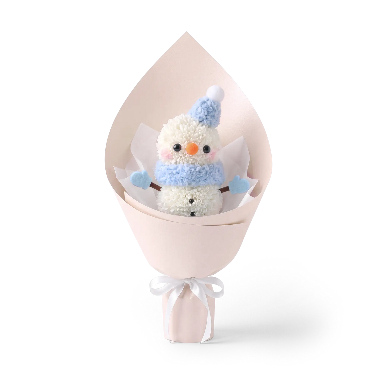 【聖誔限定】初雪淺藍・冬日雪人花束