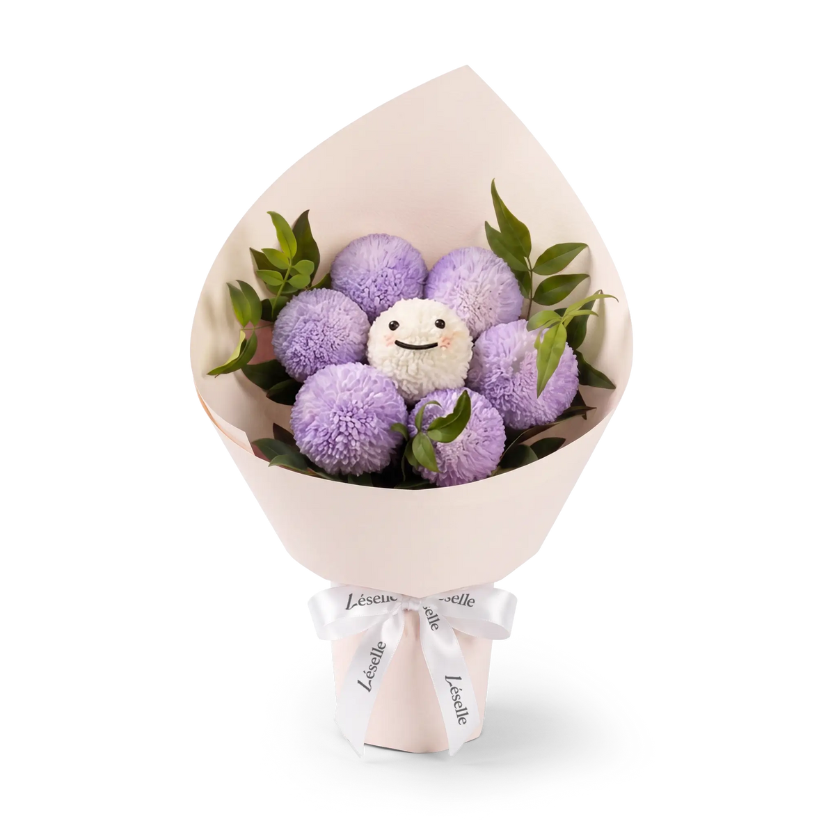 丁香紫微笑乒乓菊花束