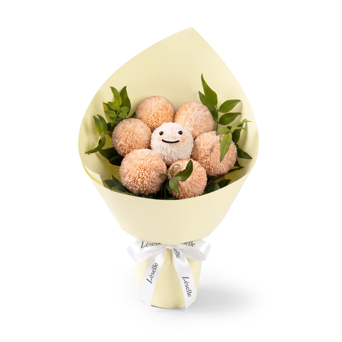 Warm Peach Smile Pom Pom Bouquet