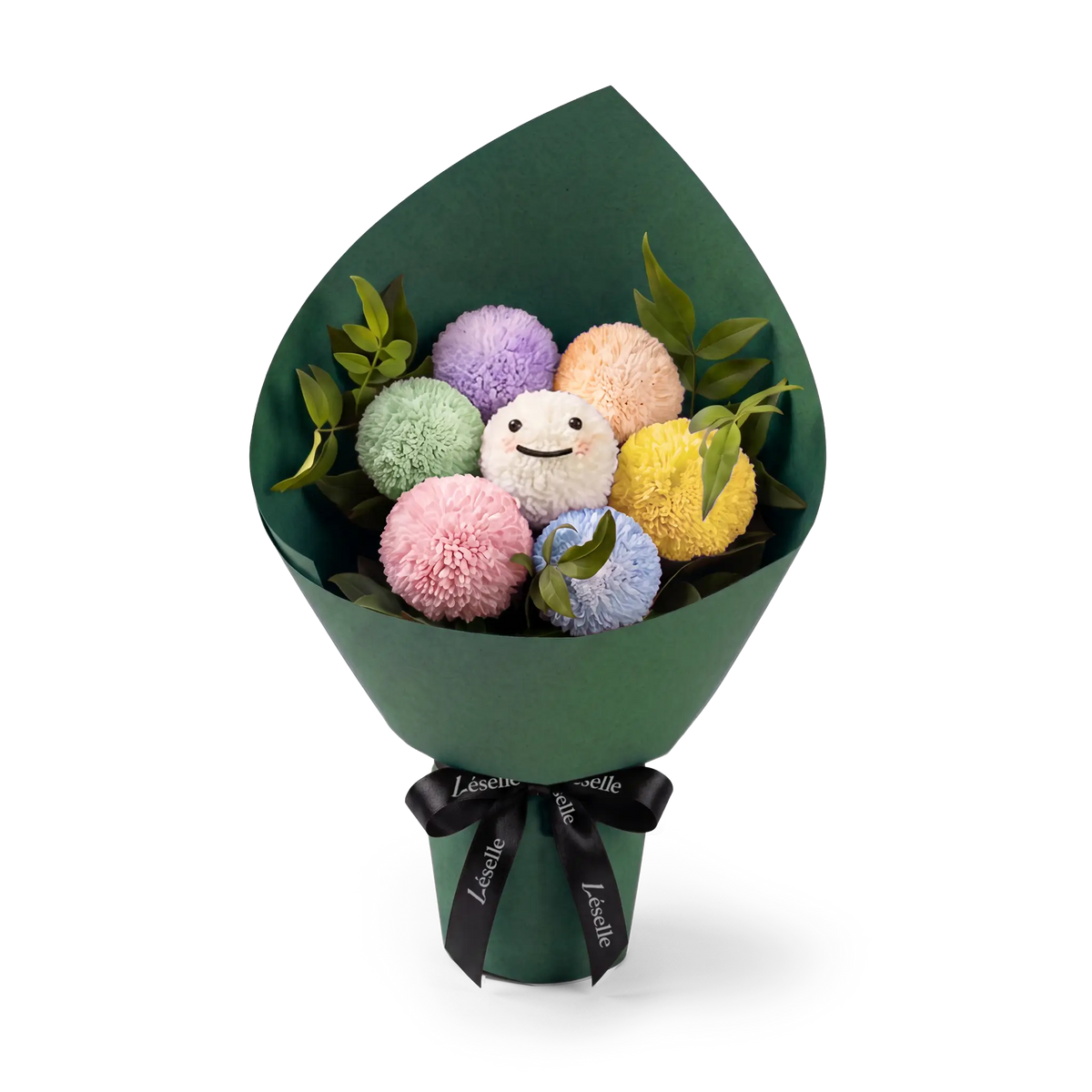 Vibrant Smiley Pom Pom Bouquet