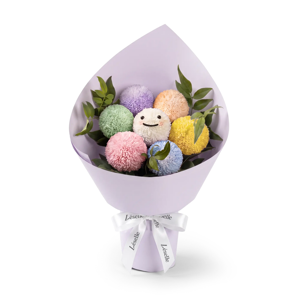 Vibrant Smiley Pom Pom Bouquet