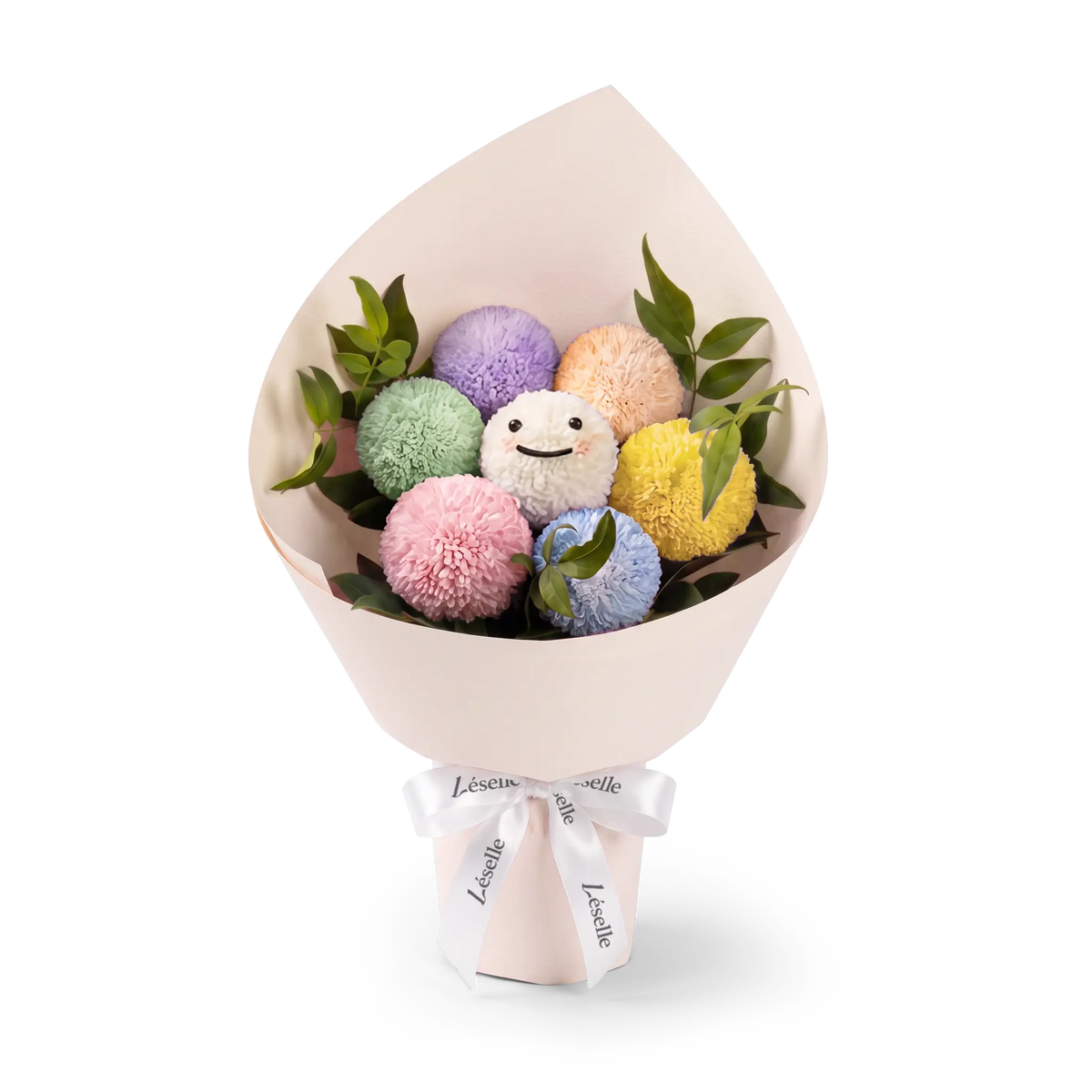 Vibrant Smiley Pom Pom Bouquet