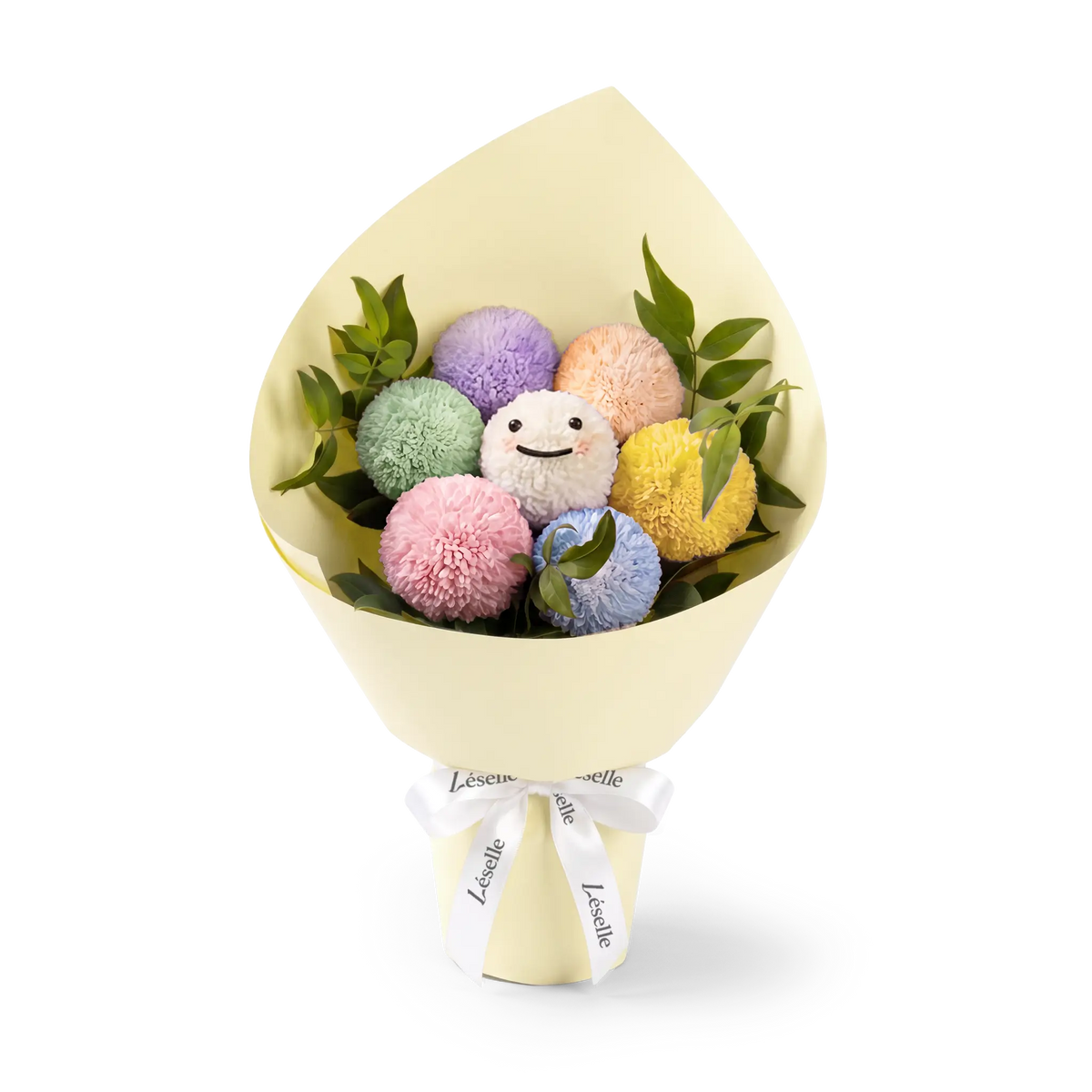 Vibrant Smiley Pom Pom Bouquet