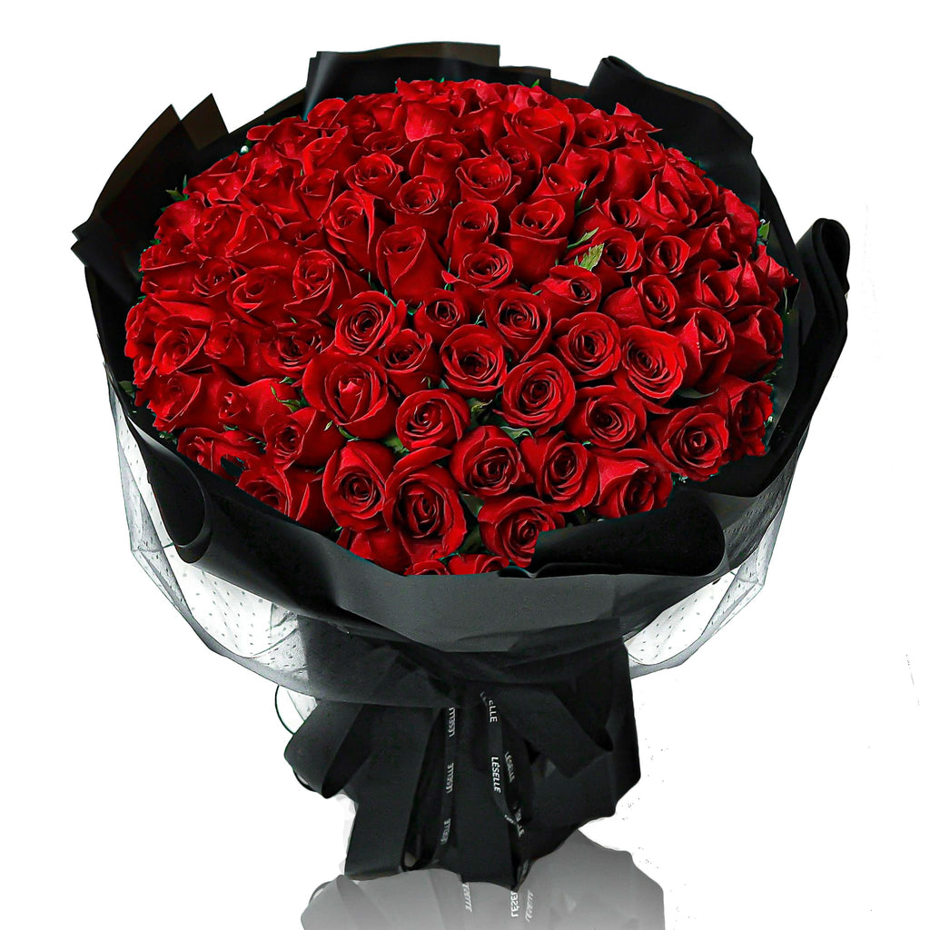 The Eternal Love Fresh Flower Bouquet - Classic Red Roses