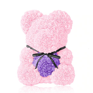 Handmade Rose Bear - Baby Pink