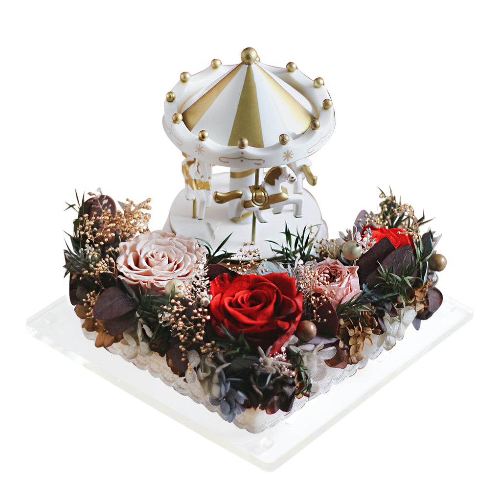 Carousel Preserved Flower Music Garden 旋轉木馬永生花音樂花園
