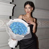 Fresh Flower Bouquet - Sky Blue Roses - 33/50/99 Roses