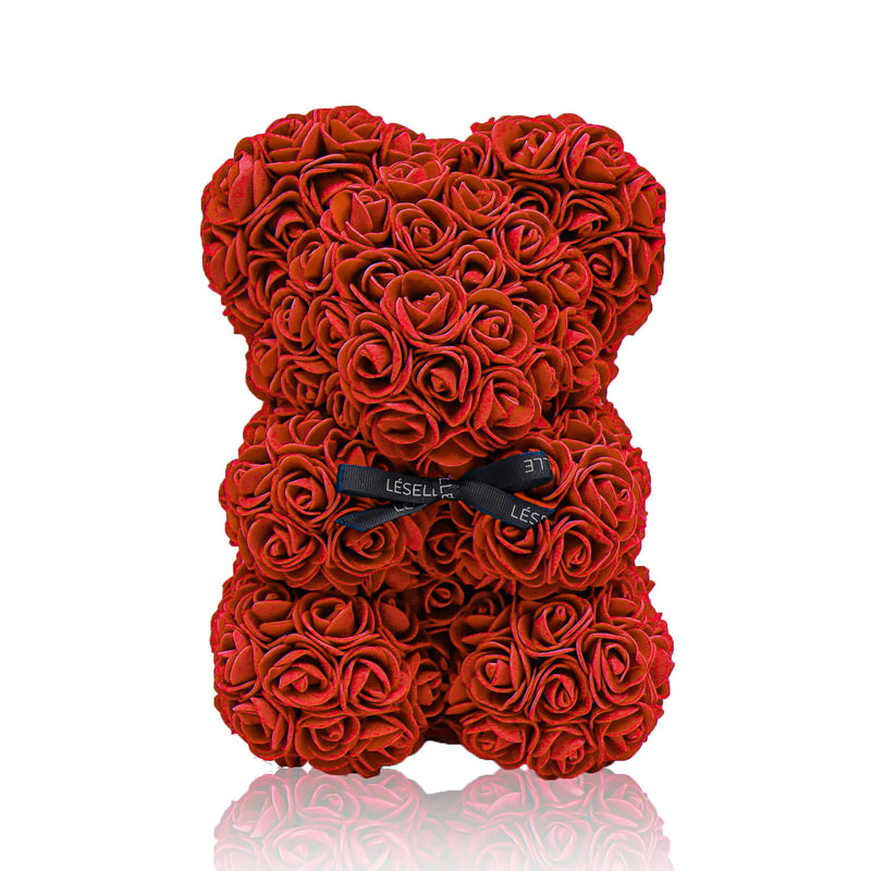 Mini Handmade Rose Bear - Classic Red