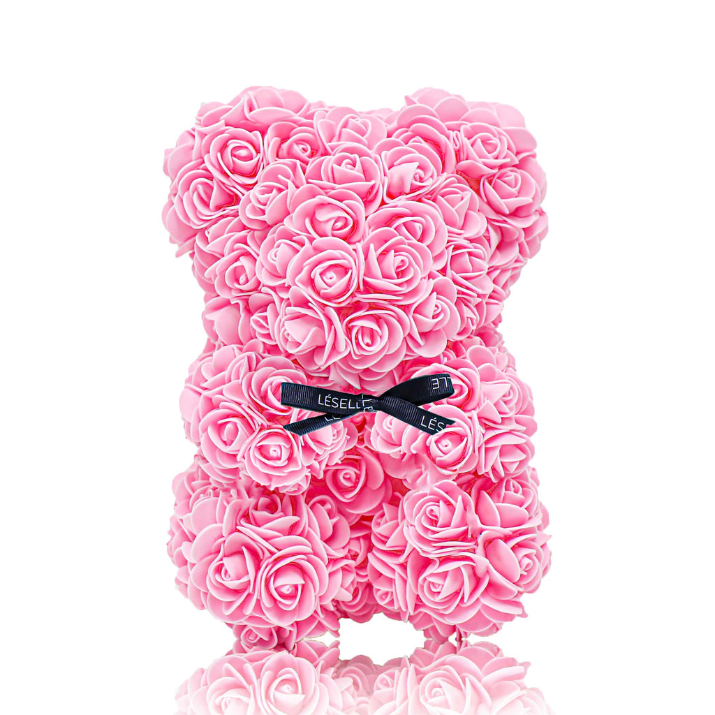 Mini Handmade Rose Bear - Pink