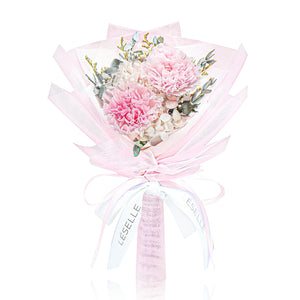 Mini Preserved Carnation Bouquet - Pale Pink