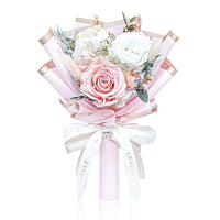 Mini Preserved Rose Bouquet - Baby Pink & White