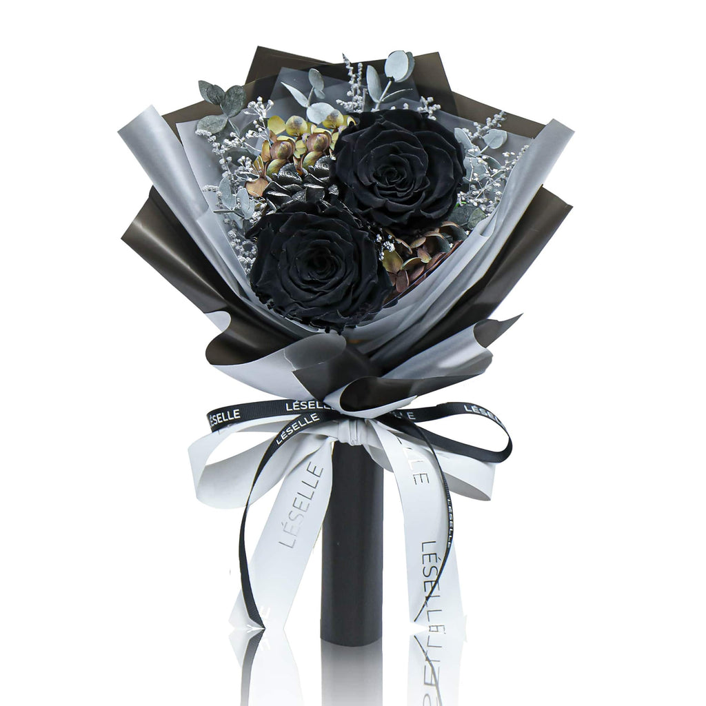Mini Preserved Rose Bouquet - Black
