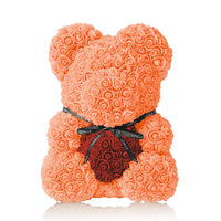 Handmade Rose Bear - Tangerine Orange