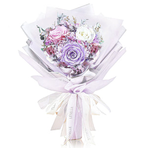 Preserved Flower Bouquet - Lavender & Pale Pink Roses - S