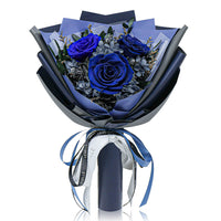 Preserved Flower Bouquet - Royal Blue Roses